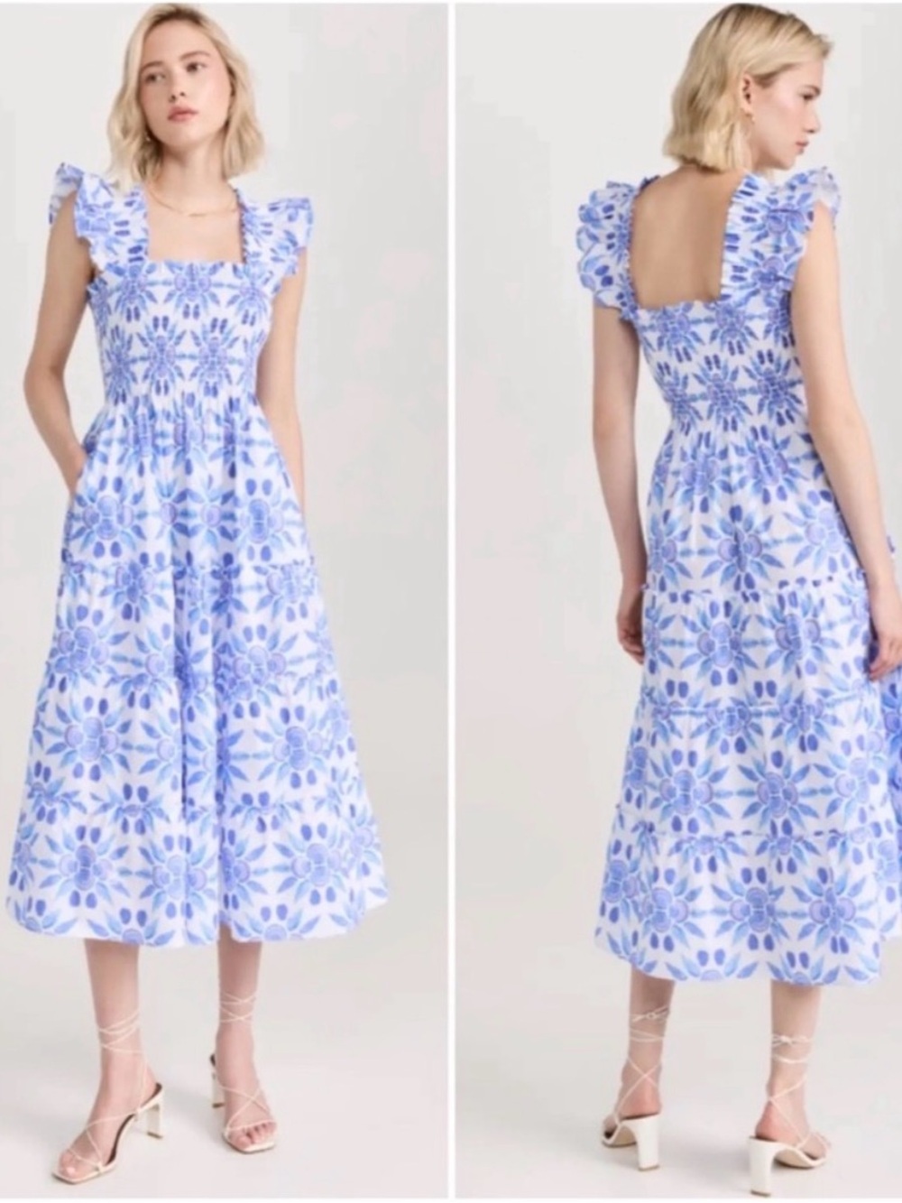 Hill House The Ellie Nap Dress in Blue Shell Mosaic